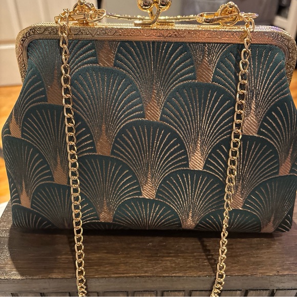 Source Unknown Gold and Black Art Deco Clutch - Picture 5 of 13